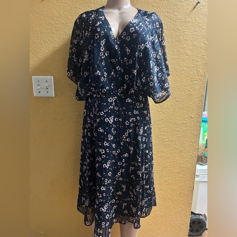 Ralph Lauren Black Floral Midi Dress
